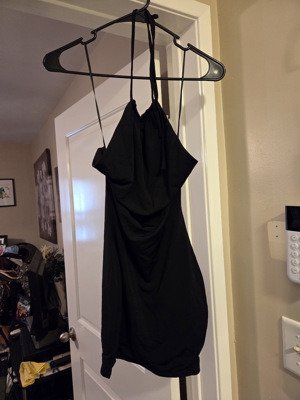 Garage Black Halter Mini Dress